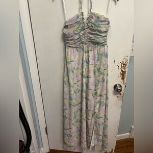 Lulu’s Halter Tie Floral Maxi Dress